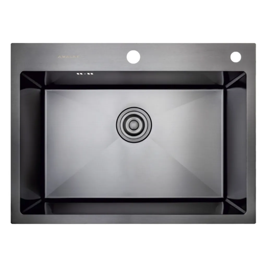 Мойка AMALET STANDART 65×48 Black, нержавеющая сталь, графит арт. 6548-STR-BL