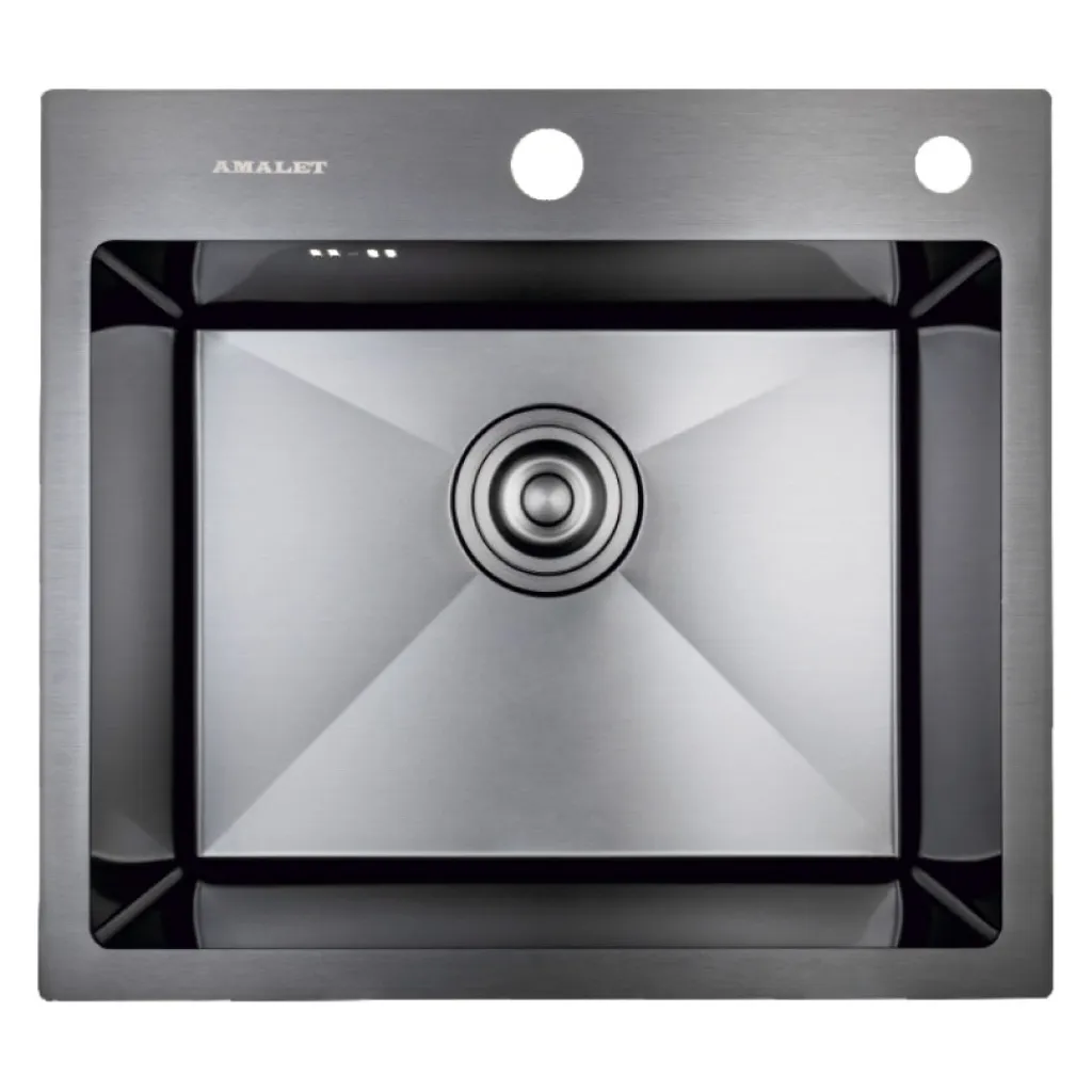 Мойка AMALET STANDART 50×45 Black, нержавеющая сталь, графит арт. 5045-STR-BL