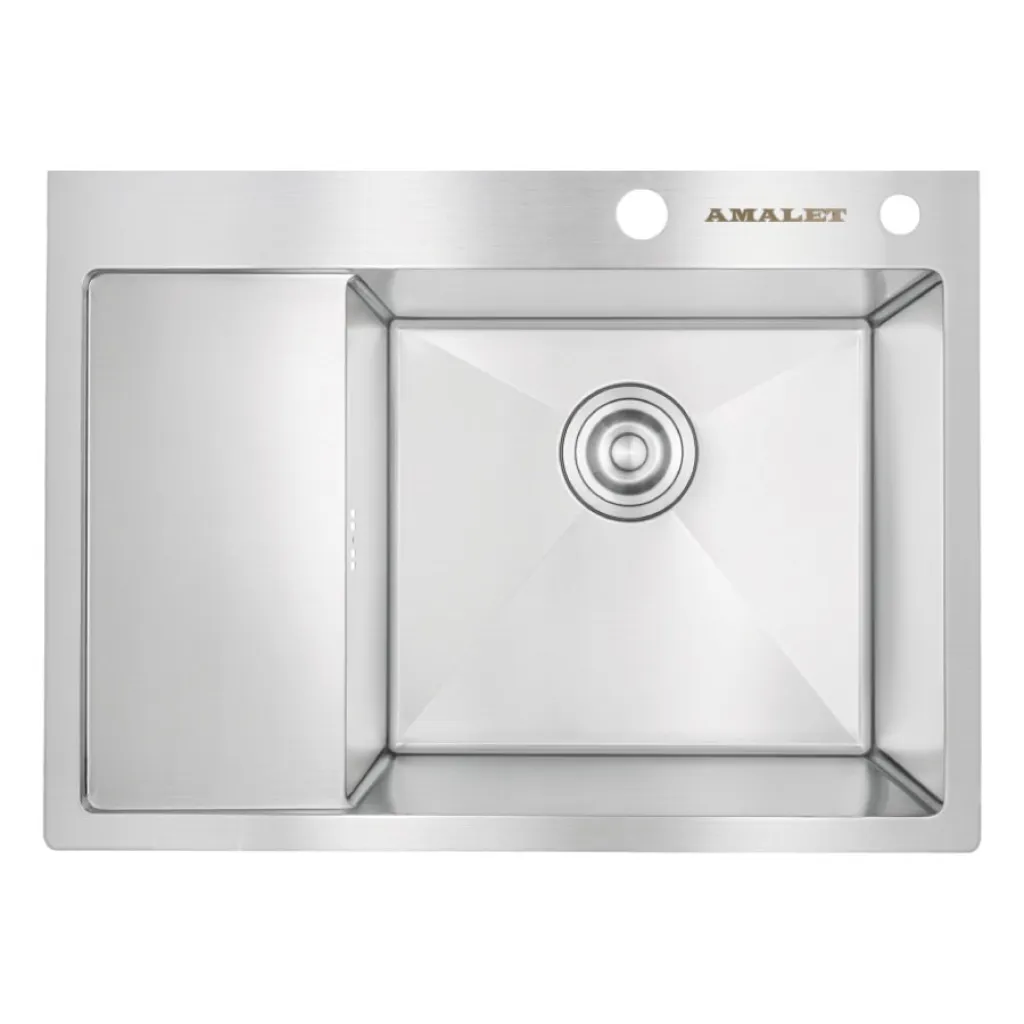 Мойка AMALET STANDART 65×48/R Satin, нержавеющая сталь, сатин арт. 6548R-STR-ST
