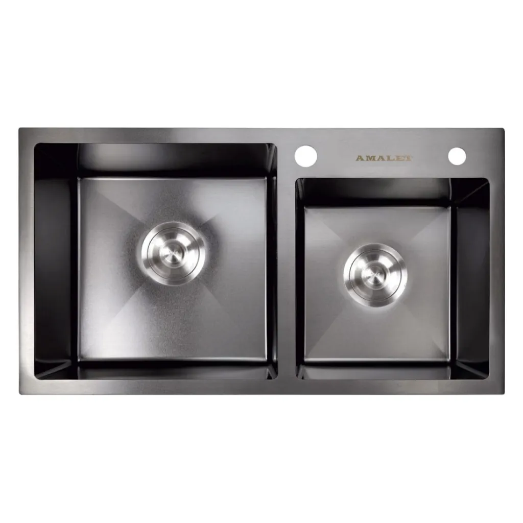 Мойка AMALET STANDART 78×48/1.5 Black, нержавеющая сталь, графит арт. 7848/1,5-STR-BL