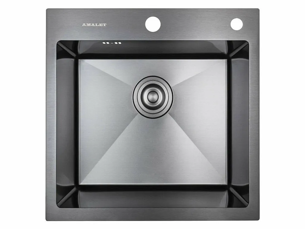 Мойка AMALET NORMAL 48×48 Black, нержавеющая сталь, графит арт. 4848-N-BL
