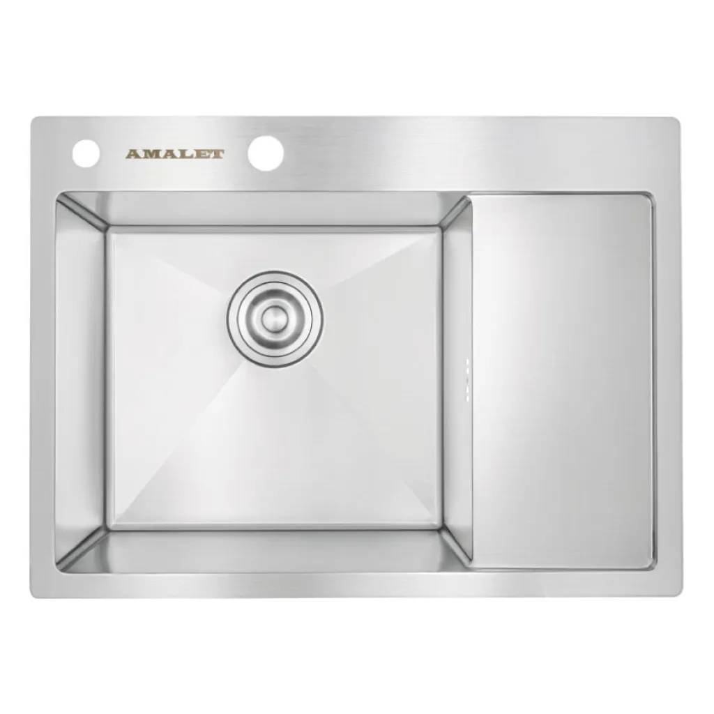 Мойка AMALET STANDART 65×48/L Satin, нержавеющая сталь, сатин арт. 6548L-STR-ST